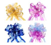 sourcing map 20pcs 7 Inch Large Big Pull Bow Car Gift Wrapping Bows Ribbon for Wedding Car Baskets Presents Christmas Bow, Gold/Purple/Pink/Blue