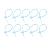 sourcing map 20Pcs 7" Silicone Cable Ties, Reusable Zip Ties Strips Twist Tie, Cable Cord Wraps Management Organizer for Home Office Kitchen Food Bag, Blue