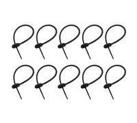 sourcing map 20Pcs 7" Silicone Cable Ties, Reusable Zip Ties Strips Twist Tie, Cable Cord Wraps Management Organizer for Home Office Kitchen Food Bag, Black