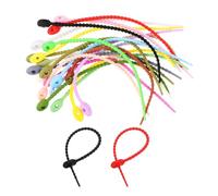 sourcing map 20Pcs 7" Silicone Cable Ties, Reusable Zip Ties Strips Twist Tie, Cable Cord Wraps Management Organizer for Home Office Kitchen Food Bag, Mixed Colors