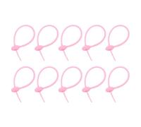 sourcing map 20Pcs 7" Silicone Cable Ties, Reusable Zip Ties Strips Twist Tie, Cable Cord Wraps Management Organizer for Home Office Kitchen Food Bag, Pink