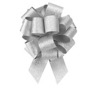sourcing map 20pcs 8" Glitter Car Large Pull Bow Gift Wrapping Bow for Christmas Flower Presents Birthday Wedding Car, Silver