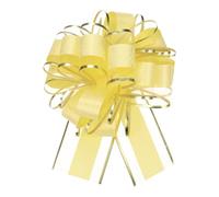 sourcing map 20pcs 8 Inch Large Pull Bow Gift Wrapping Bows Ribbon Organza Yellow for Wedding Baskets Presents Christmas Valentine's Day Party