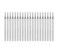 sourcing map 20pcs 80 Grits Diamond Hole Saw Cylindrical Head Grinding Drill Bits 1.1mm Cylinder Head Carving Drilling Hole Tools with 2.35mm(3/32") Shank for Gems Glass Agate Jade Emerald