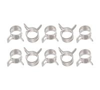 sourcing map 20pcs 8mm Spring Band Type Action Fuel/Silicone Vacuum Hose Pipe Clamp Low Pressure Air Clip Clamp, Nickel Plated