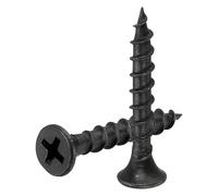 sourcing map 20pcs #8x1-1/4" Phillips Flat Head Sheet Metal Screws, Carbon Steel Cross Drive Self Tapping Wood Screws Chipboard Screw for Sheet Metal, Wood, Black