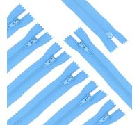 sourcing map 20Pcs 9.3" Nylon Coil Zippers, #3 Closed End Separating Jacket Zippers Bulk Frame Replacement for Tailor Sewing Bag Craft Accessories, Light Blue