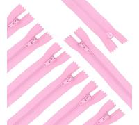 sourcing map 20Pcs 9.3" Nylon Coil Zippers, #3 Closed End Separating Jacket Zippers Bulk Frame Replacement for Tailor Sewing Bag Craft Accessories, Pink