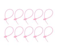 sourcing map 20Pcs 9" Silicone Cable Ties, Reusable Zip Ties Strips Twist Tie, Cable Cord Wraps Management Organizer for Home Office Kitchen Food Bag, Pink