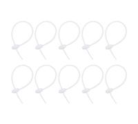 sourcing map 20Pcs 9" Silicone Cable Ties, Reusable Zip Ties Strips Twist Tie, Cable Cord Wraps Management Organizer for Home Office Kitchen Food Bag, White