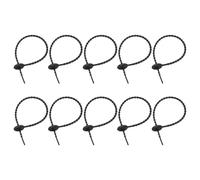 sourcing map 20Pcs 9" Silicone Cable Ties, Reusable Zip Ties Strips Twist Tie, Cable Cord Wraps Management Organizer for Home Office Kitchen Food Bag, Black