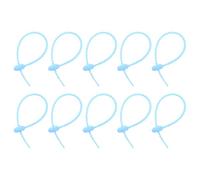 sourcing map 20Pcs 9" Silicone Cable Ties, Reusable Zip Ties Strips Twist Tie, Cable Cord Wraps Management Organizer for Home Office Kitchen Food Bag, Blue