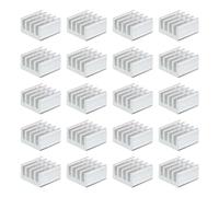sourcing map 20Pcs 9x9x5mm Heatsink Aluminum Radiator Heat Sink Cooling with Fixed Sticker for Chip CPU, Power Transistor, FET, IC, Power Amplifier,White