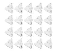 sourcing map 20Pcs Acrylic Corner Bracket, Triangle Corner Connector, Transparent Support Shelf Brace Brackets with Rivets for Reinforcement Connecting Acrylic Plate