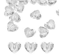 sourcing map 20pcs Acrylic Heart Beads 30x28mm Heart Shape Craft Loose Beads Crystals Gems with Hole for Decoration Making Bracelet Necklace Jewelry Making, White