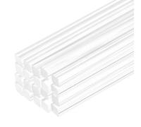 sourcing map 20pcs Acrylic Square Rods 3/20" x 12" Clear Acrylic Dowel Rods Sticks Acrylic Plastic Sticks Strip for DIY Crafts Lighting Gardening Decorations - 4mm x 300mm