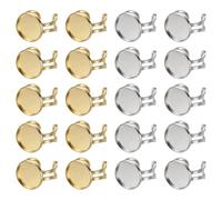 sourcing map 20Pcs Adjustable Finger Ring Base, 16mm Stainless Steel Flat Round Ring Settings Cabochon Base Setting Bezel for Jewelry Making DIY Crafts Findings, Silver Tone/Golden