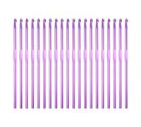 sourcing map 20Pcs Aluminum Crochet Hook 4.5mm US Size 7 Knitting Needles for DIY Craft Yarn Purple