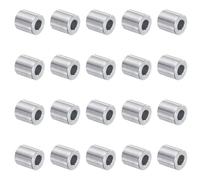 sourcing map 20pcs Aluminum Spacer 5mm Bore x 10mm OD x 10mm Length Screw Standoff Bushing Plain Finish Round Metal Spacer for M5 Screws Bolts and Rods