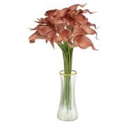 sourcing map 20pcs Artificial Calla Lily Fake Silk Flowers Bouquet Real Touch for Home Garden Wedding Party Decoration, Grey Purple