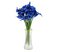 sourcing map 20pcs Artificial Calla Lily Fake Silk Flowers Bouquet Real Touch for Home Garden Wedding Party Decoration, Dark Blue
