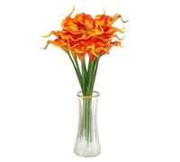 sourcing map 20pcs Artificial Calla Lily Fake Silk Flowers Bouquet Real Touch for Home Garden Wedding Party Decoration, Light Red