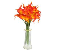 sourcing map 20pcs Artificial Calla Lily Fake Silk Flowers Bouquet Real Touch for Home Garden Wedding Party Decoration, Orange