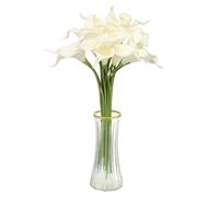sourcing map 20pcs Artificial Calla Lily Fake Silk Flowers Bouquet Real Touch for Home Garden Wedding Party Decoration, Beige