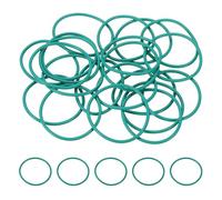 sourcing map 20Pcs AS568 AS-025 Fluorine Rubber O-Ring, 70A Durometer, 1-3/16" ID, 1-5/16" OD, 1/16" Width Sealing Gasket for Automotive Machine Pipe Valves, -20°C-230°, Green