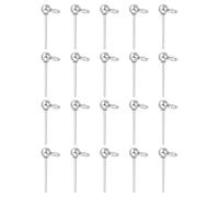 sourcing map 20Pcs Ball Post Stud Earrings, 15x3mm Stainless Steel Round Ear Pin Earring Findings with Horizontal Loop for Earring Jewelry DIY, Silver