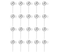 sourcing map 20Pcs Ball Post Stud Earrings, 18x6mm Stainless Steel Round Ear Pin Earring Findings with Vertical Loop for Earring Jewelry DIY, Silver