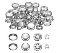 sourcing map 20Pcs Baseball Cap Button, 15mm/0.59 Inch Aluminum Hat Snap Button Replacement Cap Top Cover Buttons for DIY Sewing Hat Clothing Making Accessories, Silver