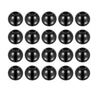 sourcing map 20pcs Beads 8mm Stainless Steel 3mm Hole Dia Bead for DIY Crafts, Black