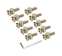 sourcing map 20Pcs Bed Frame Bolts, M6x25mm Hex Socket Head Cap Screws Bolts with Barrel Nuts Hardware Replacement Kit & M4 Hex Wrench for Furniture, Beds, Chair