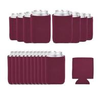 sourcing map 20Pcs Beer Can Coolers Covers, Neoprene Blank Drink Cooler Sleeves Collapsible Insulated Reusable Soda Cover for 10oz Bottles Seltzer DIY Weddings Beach Picnic Party, Burgundy
