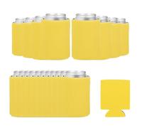 sourcing map 20Pcs Beer Can Coolers Covers, Neoprene Blank Drink Cooler Sleeves Collapsible Insulated Reusable Soda Cover for 10oz Bottles Seltzer DIY Weddings Beach Picnic Party, Yellow
