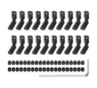 sourcing map 20Pcs Black 2020 Aluminum Extrusion L-Shape Interior Connectors, Inside Corner Bracket Joint Angle Hardware Connector with Screws Wrench for 20 Series Aluminum Extrusion Profile