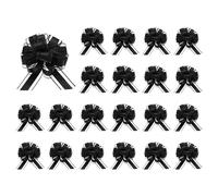 sourcing map 20pcs Black Pull Bows 6.3 Inches Wide Large Organza Ribbon Gift Bows for Gift Wrapping Gift Baskets Decor Wedding Parties Birthday Florist Packaging and Decoration