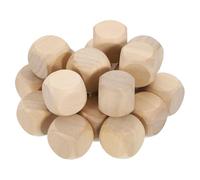 sourcing map 20pcs Blank Wooden Dice, 25mm 1 inch Unfinished Wooden Cube Rounded Corners Square Block for DIY Craft Projects