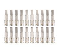 sourcing map 20Pcs BNC Male Coaxial Connectors, RG59 RG6 Screw on Golden Plated Coaxial Terminal 6mm Brass Adapter for Closed-Circuit Television Monitoring Camera System Coax Cables