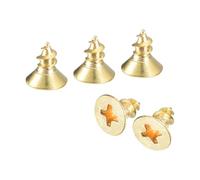 sourcing map 20Pcs Brass Wood Screws, M4 x 8mm Phillips Flat Head Self Tapping Screw WoodWorking Screw for Door Hinges, Wooden Furniture, Home Appliances