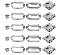Sourcing Map 20Pcs Bright Silver Steel Cap Buckle, Adjustable Hat Buckle for Baseball Cap, Trucker Hat, DIY Projects
