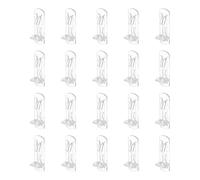sourcing map 20pcs Cabinet Shelf Clips 5mm/0.2" Self-Locking Polycarbonate Plastic Shelf Support Peg Clips for 20mm Board Furniture Bookcase Wardrobe, Transparent