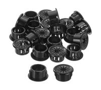 sourcing map 20Pcs Cable Grommets, Snap Bushing Grommet for Holes with 0.63"(16mm) Mounting, Round Nylon Snap in Cable Desk Grommet for Cables and Cords Management, Black