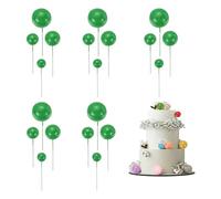 sourcing map 20Pcs Cake Toppers Foam Ball, Cupcake Insert Cake Toppers Cupcakes Decoration Balls for Theme Birthday Party Favors Wedding Halloween Christmas Supplies, Grass Green