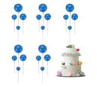sourcing map 20Pcs Cake Toppers Foam Ball, Cupcake Insert Cake Toppers Cupcakes Decoration Balls for Theme Birthday Party Favors Wedding Halloween Christmas Supplies, Navy Blue