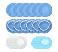 sourcing map 20pcs Car Polisher Bonnet Buffing Pad Set Micro-Fiber Non-Woven Fabric Lamb's Wool Polishing Buffing Pad Cover for 7"-8" Car Buffer Bonnets Polisher