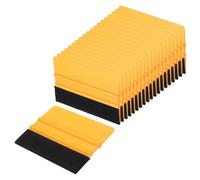 sourcing map 20pcs Car Vinyl Scraper 4inch Vinyl Squeegee Felt Edge Squeegee Tool for Car Window Tint Wallpaper Decal Sticker Installation Crafts Car Wrap Paste, Yellow