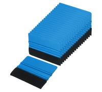 sourcing map 20pcs Car Vinyl Scraper 4inch Vinyl Squeegee Felt Edge Squeegee Tool for Car Window Tint Wallpaper Decal Sticker Installation Crafts Car Wrap Paste, Blue