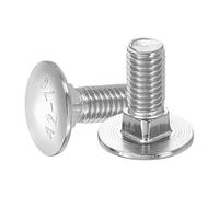 sourcing map 20Pcs Carriage Bolts, M8 x 20mm Stainless Steel 18-8 (304) Round Head Square Neck Screws Bolt Screw for Fastening Accessories - Silver